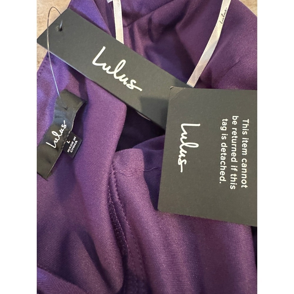 Lulus Hold Your Attention One Shoulder Midi Dress Women's Med Purple NWT Formal - Picture 2 of 10